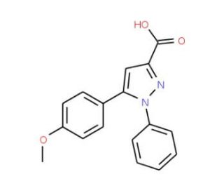 5-(4-methoxyphenyl)-1-phenyl-1H-pyrazole-3-carboxylic acid - chemical structure image