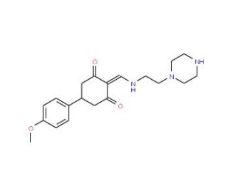 5-(4-Methoxyphenyl)-2-[(2-piperazin-1-ylethylamino)methylidene]cyclohexane-1,3-dione - chemical structure image