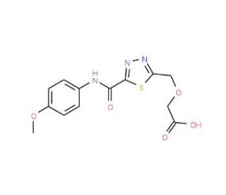 [(5-{[(4-Methoxyphenyl)amino]carbonyl}-1,3,4-thiadiazol-2-yl)methoxy]acetic acid - chemical structure image