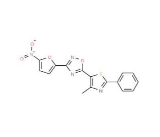 5-(4-Methyl-2-phenyl-thiazol-5-yl)-3-(5-nitro-furan-2-yl)-[1,2,4]oxadiazole - chemical structure image