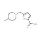 5-(4-Methyl-piperidin-1-ylmethyl)-furan-2-carboxylic acid (CAS 883543-32-6) - chemical structure image