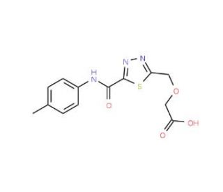 [(5-{[(4-Methylphenyl)amino]carbonyl}-1,3,4-thiadiazol-2-yl)methoxy]acetic acid - chemical structure image