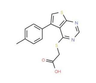 {[5-(4-methylphenyl)thieno[2,3-d]pyrimidin-4-yl]thio}acetic acid - chemical structure image