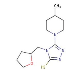5-(4-methylpiperidin-1-yl)-4-(tetrahydrofuran-2-ylmethyl)-4H-1,2,4-triazole-3-thiol - chemical structure image