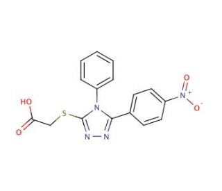 {[5-(4-nitrophenyl)-4-phenyl-4H-1,2,4-triazol-3-yl]thio}acetic acid - chemical structure image