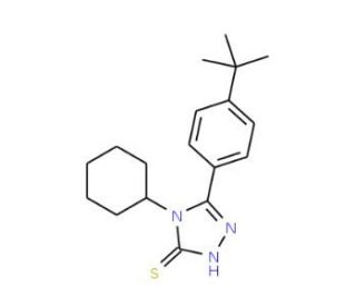 5-(4-tert-Butyl-phenyl)-4-cyclohexyl-4H-[1,2,4]triazole-3-thiol - chemical structure image