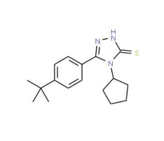 5-(4-tert-Butyl-phenyl)-4-cyclopentyl-4H-[1,2,4]triazole-3-thiol - chemical structure image