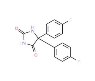5,5-bis(4-fluorophenyl)imidazolidine-2,4-dione (CAS 70028-85-2) - chemical structure image