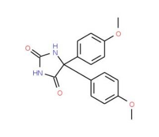 5,5-Bis-(4-methoxy-phenyl)-imidazolidine-2,4-dione (CAS 2402-44-0) - chemical structure image