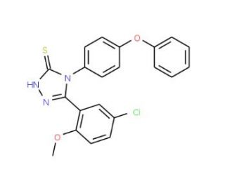 5-(5-Chloro-2-methoxy-phenyl)-4-(4-phenoxy-phenyl)-4H-[1,2,4]triazole-3-thiol - chemical structure image