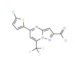 5-(5-chloro-2-thienyl)-7-(trifluoromethyl)pyrazolo[1,5-a]pyrimidine-2-carbonyl chloride - chemical structure image