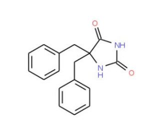 5,5-dibenzylimidazolidine-2,4-dione (CAS 23186-94-9) - chemical structure image