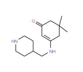 5,5-Dimethyl-3-[(piperidin-4-ylmethyl)amino]cyclohex-2-en-1-one - chemical structure image