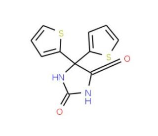 5,5-dithien-2-ylimidazolidine-2,4-dione (CAS 62032-07-9) - chemical structure image
