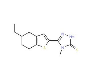5-(5-ethyl-4,5,6,7-tetrahydro-1-benzothien-2-yl)-4-methyl-4H-1,2,4-triazole-3-thiol - chemical structure image