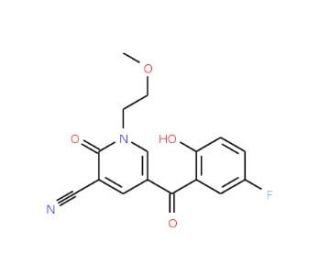 5-(5-fluoro-2-hydroxybenzoyl)-1-(2-methoxyethyl)-2-oxo-1,2-dihydropyridine-3-carbonitrile - chemical structure image