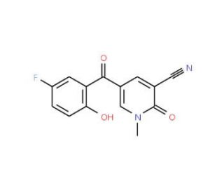 5-(5-fluoro-2-hydroxybenzoyl)-1-methyl-2-oxo-1,2-dihydropyridine-3-carbonitrile - chemical structure image
