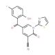 5-(5-fluoro-2-hydroxybenzoyl)-2-oxo-1-(1,3-thiazol-2-yl)-1,2-dihydropyridine-3-carbonitrile - chemical structure image