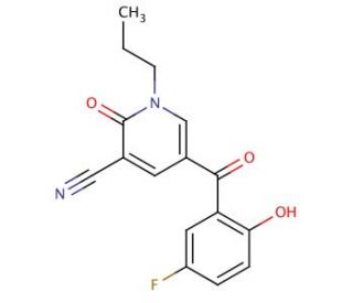 5-(5-fluoro-2-hydroxybenzoyl)-2-oxo-1-propyl-1,2-dihydropyridine-3-carbonitrile - chemical structure image