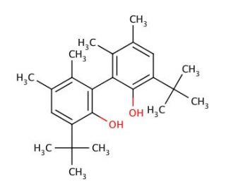 5,5′,6,6′-Tetramethyl-3,3′-di-tert-butyl-1,1′-biphenyl-2,2′-diol (CAS 101203-31-0) - chemical structure image