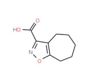 5,6,7,8-Tetrahydro-4H-cyclohepta[d]isoxazole-3-carboxylic acid (CAS 33230-32-9) - chemical structure image