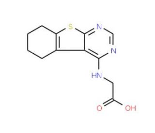 (5,6,7,8-Tetrahydro-benzo[4,5]thieno-[2,3-d]pyrimidin-4-ylamino)-acetic acid - chemical structure image