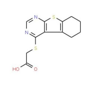 (5,6,7,8-Tetrahydro-benzo[4,5]thieno[2,3-d]-pyrimidin-4-ylsulfanyl)-acetic acid - chemical structure image