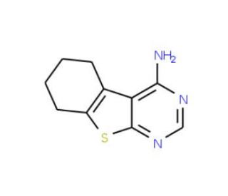 5,6,7,8-Tetrahydro-benzo[4,5]thieno[2,3-d]pyrimidin-4-ylamine (CAS 4994-88-1) - chemical structure image