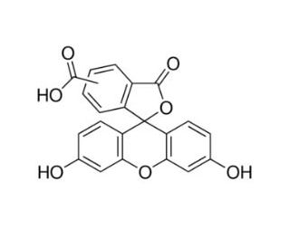 5(6)-carboxyfluorescein, mixed isomers (CAS 72088-94-9) - chemical structure image