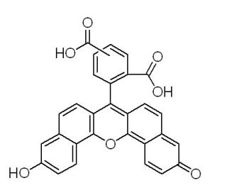 5(6)-Carboxynaphthofluorescein (CAS 128724-35-6) - chemical structure image