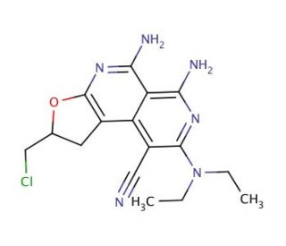5,6-diamino-2-(chloromethyl)-8-(diethylamino)-1,2-dihydrofuro[2,3-c]-2,7-naphthyridine-9-carbonitrile - chemical structure im