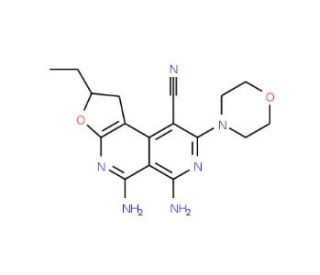5,6-diamino-2-ethyl-8-morpholin-4-yl-1,2-dihydrofuro[2,3-c]-2,7-naphthyridine-9-carbonitrile - chemical structure image