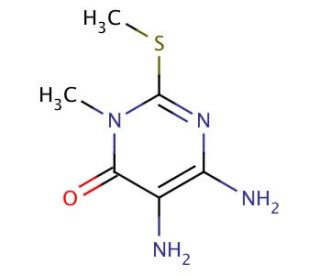 5,6-Diamino-3-methyl-2-methylthio-4(3H)pyrimidinone (CAS 39008-28-1) - chemical structure image
