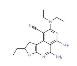 5,6-diamino-8-(diethylamino)-2-ethyl-1,2-dihydrofuro[2,3-c]-2,7-naphthyridine-9-carbonitrile - chemical structure image