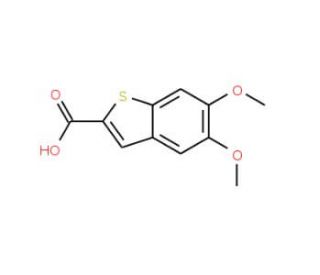 5,6-Dimethoxy-1-benzothiophene-2-carboxylic acid (CAS 23046-03-9) - chemical structure image