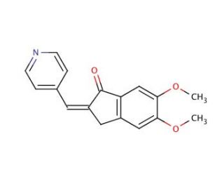5,6-Dimethoxy-2-(4-pyridylmethylene)-1-indanone (CAS 4803-74-1) - chemical structure image