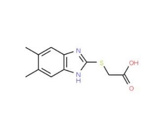 [(5,6-Dimethyl-1H-benzimidazol-2-yl)thio]-acetic acid (CAS 7150-54-1) - chemical structure image