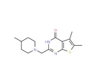 5,6-dimethyl-2-[(4-methylpiperidin-1-yl)methyl]thieno[2,3-d]pyrimidin-4(3H)-one - chemical structure image