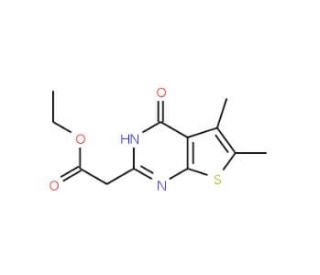 (5,6-Dimethyl-4-oxo-3,4-dihydro-thieno[2,3-d]pyrimidin-2-yl)-acetic acid ethyl ester (CAS 105219-73-6) - chemical structure i
