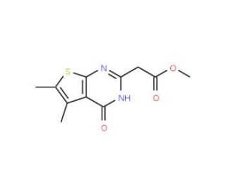 (5,6-Dimethyl-4-oxo-3,4-dihydro-thieno[2,3-d]pyrimidin-2-yl)-acetic acid methyl ester (CAS 105219-75-8) - chemical structure