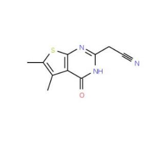 (5,6-Dimethyl-4-oxo-3,4-dihydro-thieno[2,3-d]pyrimidin-2-yl)-acetonitrile - chemical structure image