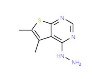 (5,6-Dimethyl-thieno[2,3-d]pyrimidin-4-yl)-hydrazine (CAS 63894-54-2) - chemical structure image