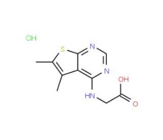 (5,6-Dimethyl-thieno[2,3-d]pyrimidin-4-ylamino)-acetic acid hydrochloride - chemical structure image