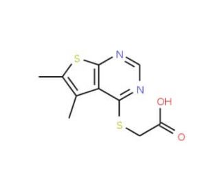(5,6-Dimethyl-thieno[2,3-d]pyrimidin-4-ylsulfanyl)-acetic acid (CAS 296262-16-3) - chemical structure image