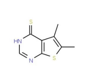 5,6-Dimethyl-thieno[2,3-d]pyrimidine-4-thiol (CAS 307512-33-0) - chemical structure image