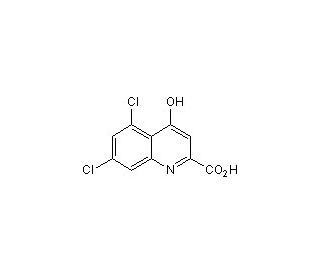 5,7-Dichlorokynurenic acid (CAS 131123-76-7) - chemical structure image