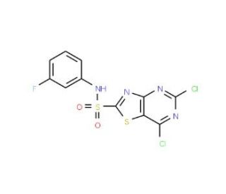 5,7-Dichlorothiazolo[4,5-d]pyrimidin-2-sulfonic acid (3-fluorophenyl)amide - chemical structure image