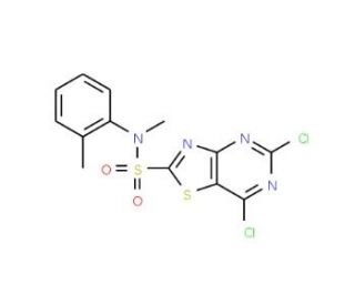 5,7-Dichlorothiazolo[4,5-d]pyrimidin-2-sulfonic acid methyl(2-methylphenyl)amide - chemical structure image