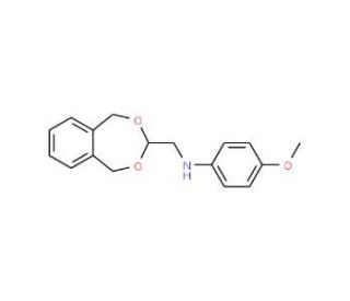 (5,9-Dihydro-6,8-dioxa-benzocyclohepten-7-yl-methyl)-(4-methoxy-phenyl)-amine (CAS 312585-47-0) - chemical structure image