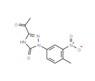 5-Acetyl-1,2-dihydro-2-(4-methyl-3-nitrophenyl)-3H-1,2,4-triazol-3-one - chemical structure image